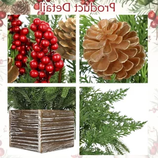 Kunstmatige Norfolkden Kersttafeldecoratie 26 cm