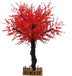 Kunstmatige perzikbloesemboom 150 cm rood