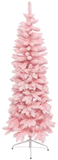 Kunstmatige roze besneeuwde kerstboom 180 cm