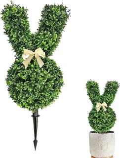 Kunstpaashaasboom met grondpen - 55 x 22 cm - groen