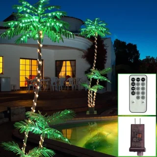 Kunstpalmboom 213 cm Groen - 3 stammen