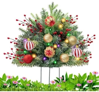 Kunstplant kerst decoratie 16x20x16 cm groen