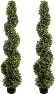 Kunststof Buxus Spiraalboom set van 2 120 cm