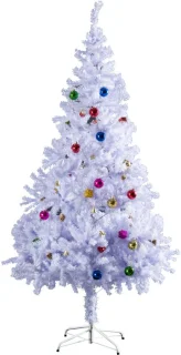 Kunststof kerstboom - wit - 150 cm hoog - diameter 85 cm