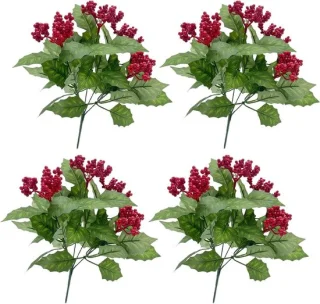 Kunsttak met nepbessen 30 cm - Rood/Groen