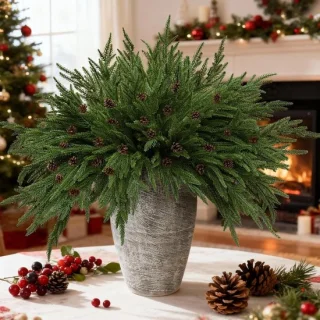 Kunsttakken kerstboom met dennenappels, 72 cm, groen