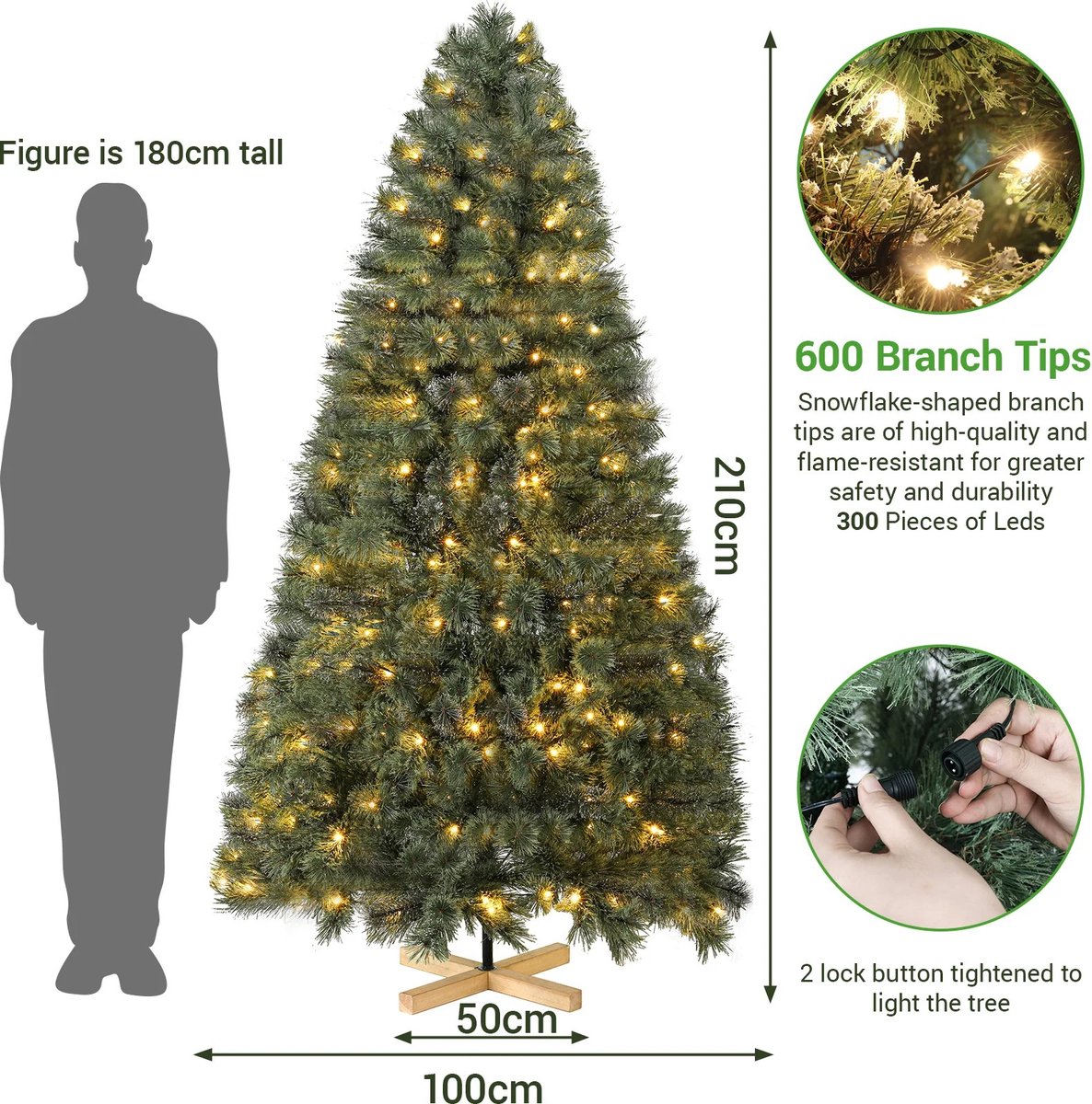 Le Sara Kunstkerstboom Premium Spar 510/600 PE & PVC