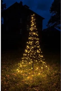 LED dennenboom 200 cm met stelpaal - zwart