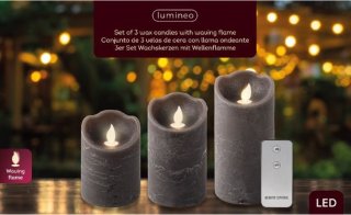 LED Kaarsenset 3-delig grijs