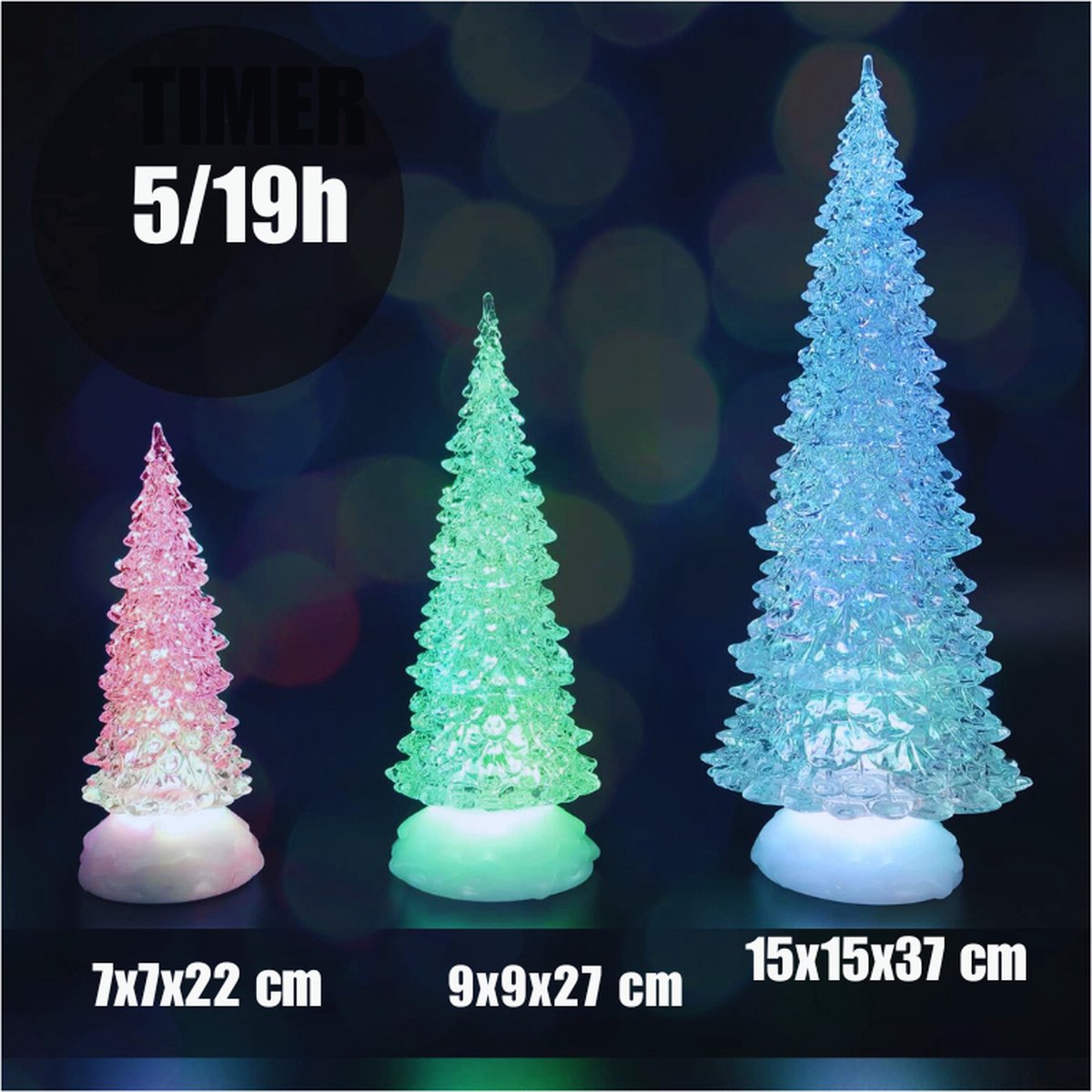 LED Kerstboom 37cm Acryl USB & Batterij