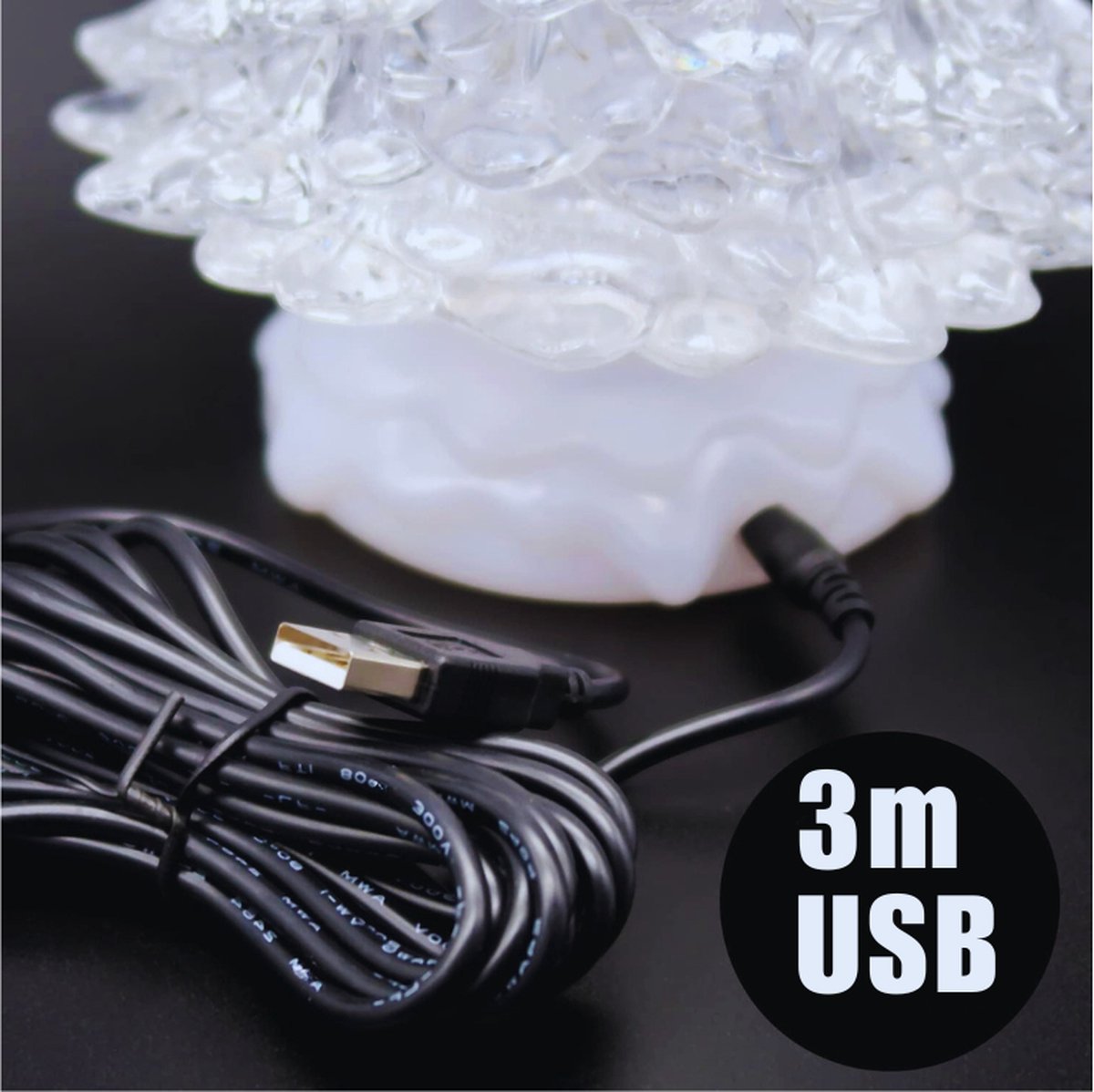 LED Kerstboom 37cm Acryl USB & Batterij