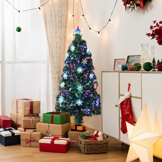 LED Kunstkerstboom 90 cm PVC Naalden Glasvezel