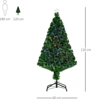 LED Kunstkerstboom Dennenboom 120 cm Groen Metalen Standaard