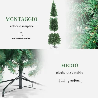 LEIVESTE - Kunstkerstboom Slim 240 cm Groen