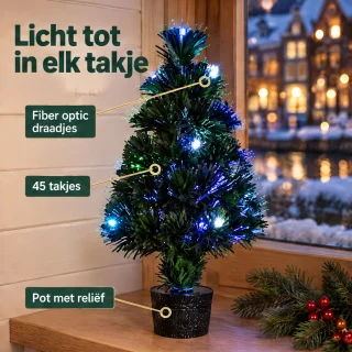 Levano kerstboom met verlichting 45 cm multicolor