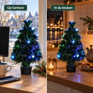Levano kerstboom met verlichting 45 cm multicolor