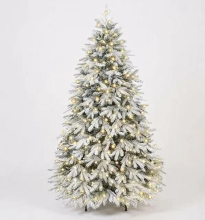 Livatto kunstkerstboom met LED-verlichting en sneeuwdecoratie 150 cm