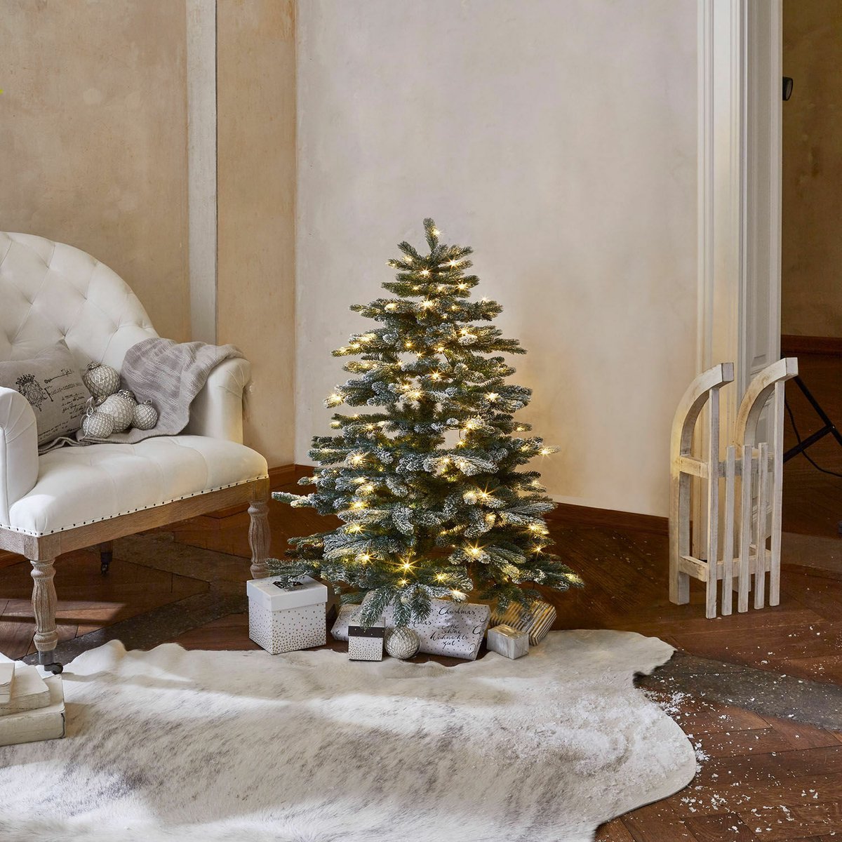 LOBERON Kerstboom Mannier groen/wit