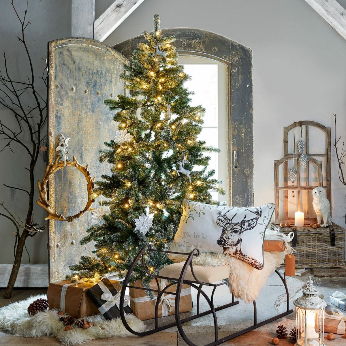LOBERON Kerstboom Mannier groen/wit