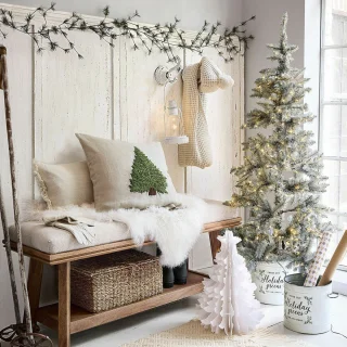 LOBERON Kerstboom Sansais groen/wit