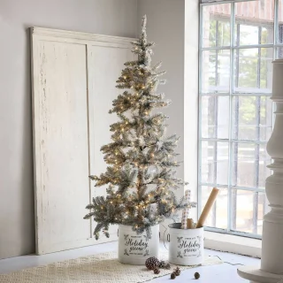 LOBERON Kerstboom Sansais groen/wit