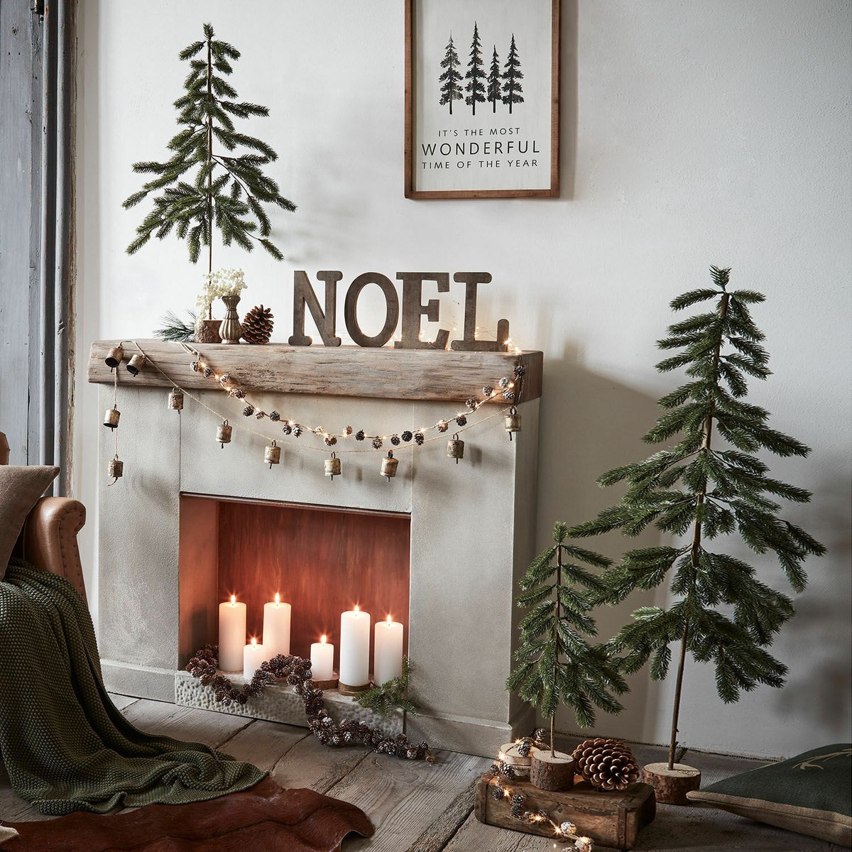 LOBERON Lorin kerstboom set van 3 groen