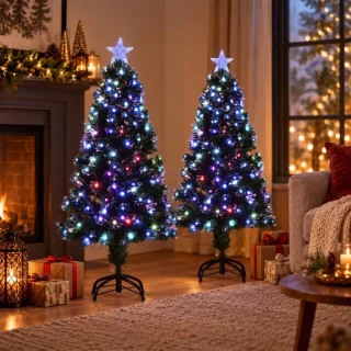 Luca Lighting Fiber Optic kunstkerstboom – 2x – H120 cm