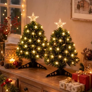 Luca Lighting Mercury Fiber Optic kunstkerstboom - 2x - H45 cm