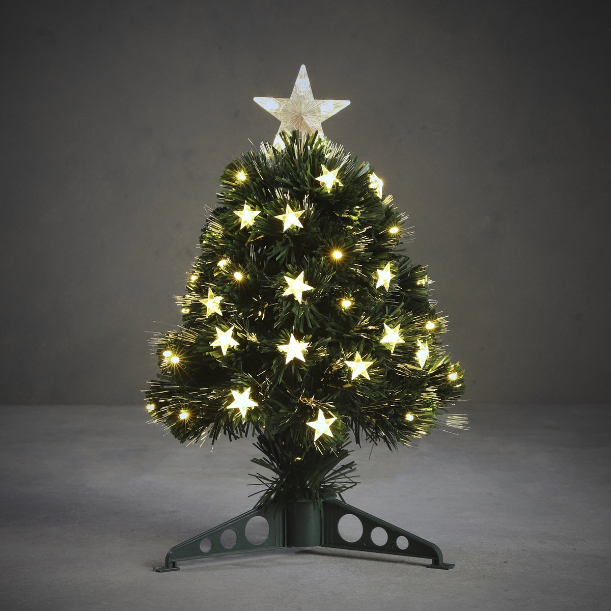 Wat vinden we goed aan de Luca Lighting Mercury Kunstkerstboom Fibre Optic H45 Ø25 cm Groen