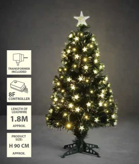 Luca Lighting Mercury Kunstkerstboom Fibre Optic H90xØ40 cm Groen