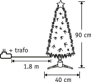 Luca Lighting Mercury Kunstkerstboom Fibre Optic H90xØ40 cm Groen