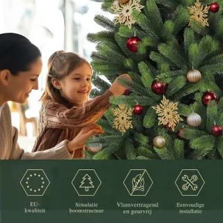 Luxe 210 cm Kunstkerstboom met 1080 PE-takken inclusief standaard