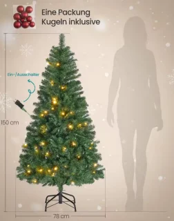 Luxe Kunstkerstboom 150 cm - Compleet set
