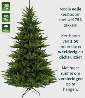 Luxe Kunstkerstboom 150cm Groen Hinged