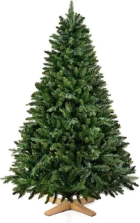 Luxe kunstkerstboom 180 cm met houten voet
