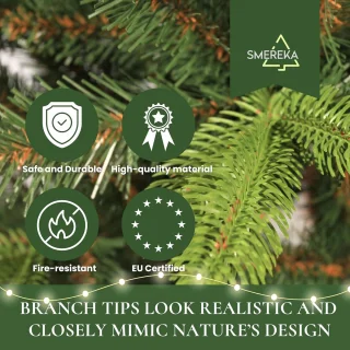 Luxe kunstkerstboom 220 cm - houten standaard