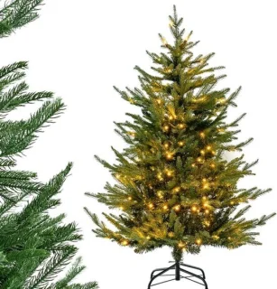Luxe kunstkerstboom met verlichting, groen