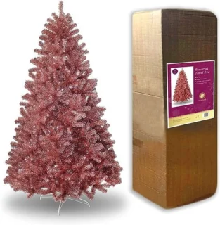 Luxe kunstmatige kerstboom 180 cm rose goud glitter