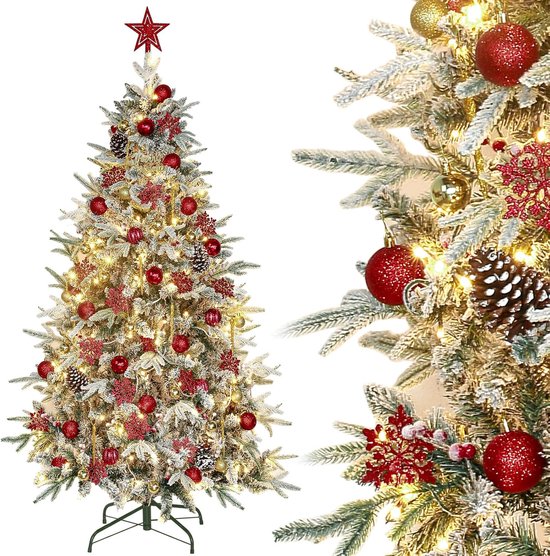 Magische Kunstkerstboom 150 cm Goud-Rood