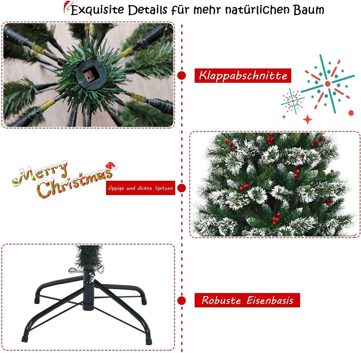 Mara Kunstkerstboom Denneboom 210 cm Rood