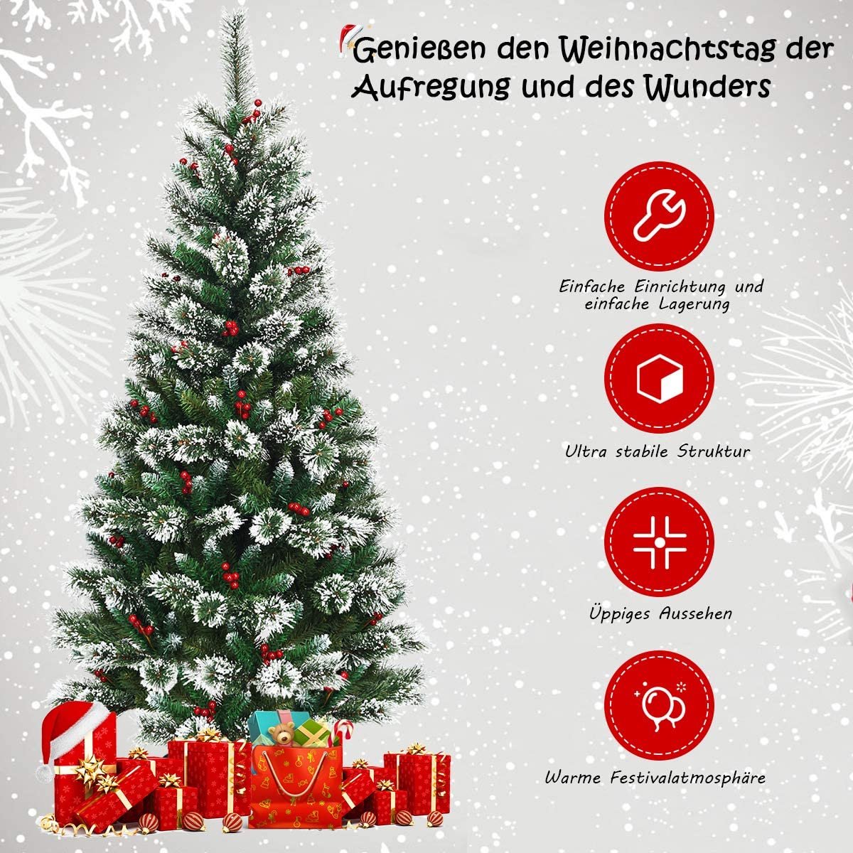 Mara Kunstkerstboom Denneboom 210 cm Rood