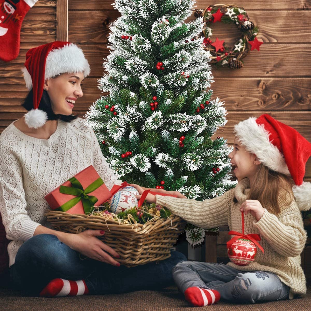 Mara Kunstkerstboom Denneboom 210 cm Rood