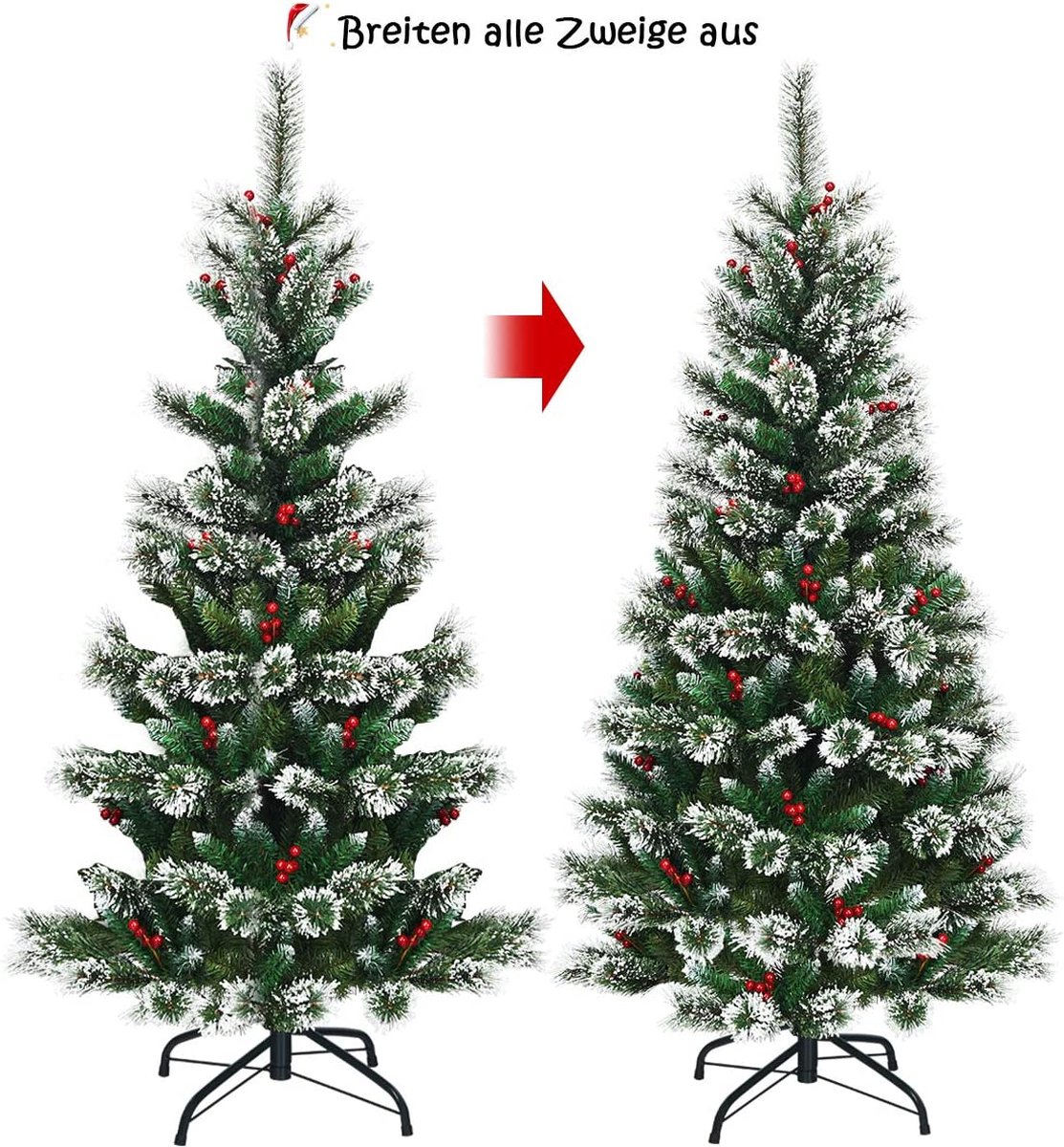 Mara Kunstkerstboom Denneboom 210 cm Rood