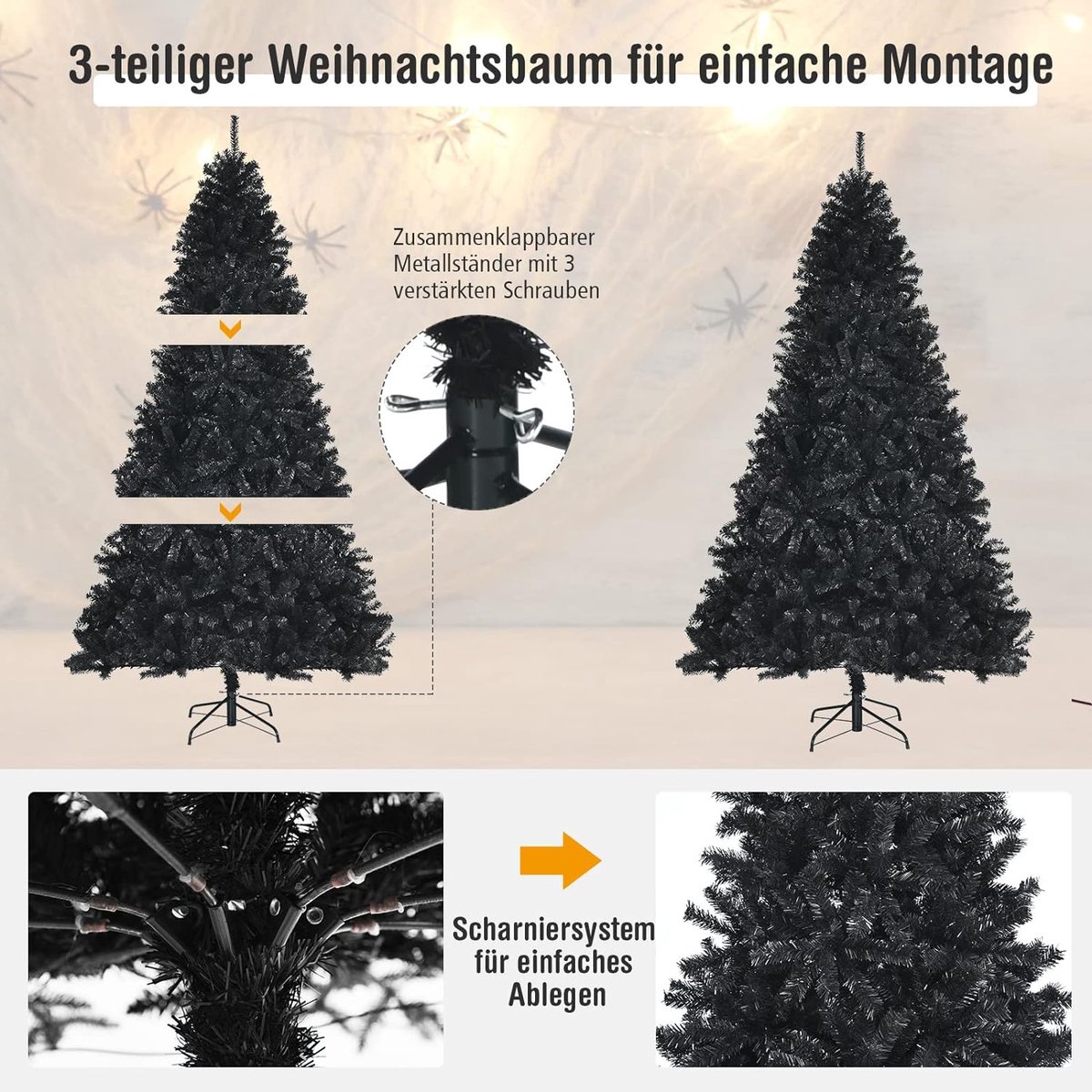 Mara Kunstkerstboom Metalen Frame Zwart 180 cm