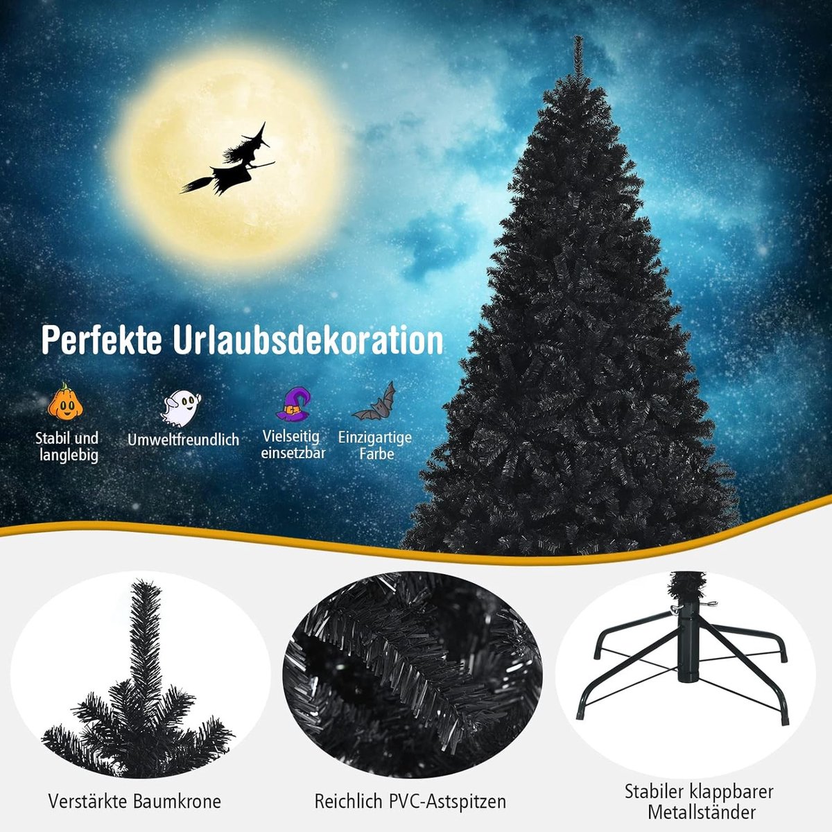 Mara Kunstkerstboom Metalen Frame Zwart 180 cm