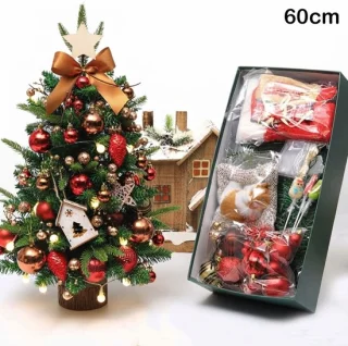 Meedeer mini-kerstboomset met kattenknuffels en kerstsokken