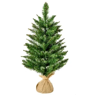 Meerkleurige mini-kerstboom met kunstsneeuw