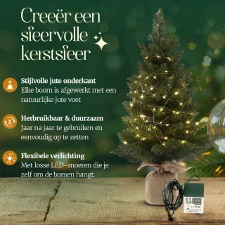 Meisterhome Set kunstkerstbomen - 3 stuks (75/90/125 cm)