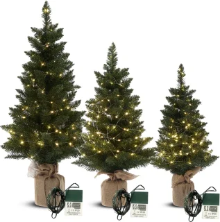 Meisterhome® Set van 3 Kunstkerstbomen