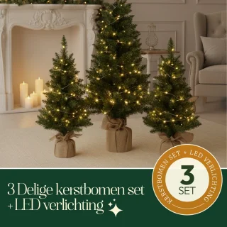 Meisterhome® Set van 3 Kunstkerstbomen